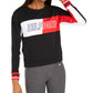 Camiseta feminina Tommy Hilfiger Color Block manga comprida preta tamanho X-G