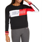 Camiseta feminina Tommy Hilfiger Color Block manga comprida preta tamanho X-G