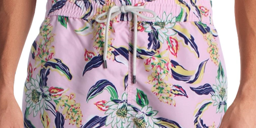 Polo Ralph Lauren Masculino Traveler Estampa Floral Beachwear Calção de Banho Rosa Tamanho XX-G