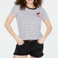Camiseta listrada da Minnie Mouse Love Tribe Juniors, preta, tamanho GG