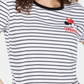 Camiseta listrada da Minnie Mouse Love Tribe Juniors, preta, tamanho GG