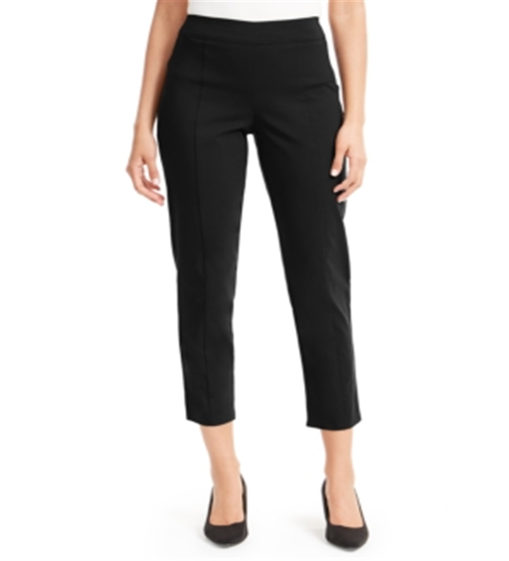 Calça skinny feminina com cadarço e tornozelo JM Collection, preta, tamanho pequeno