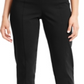 Calça skinny feminina com cadarço e tornozelo JM Collection, preta, tamanho pequeno