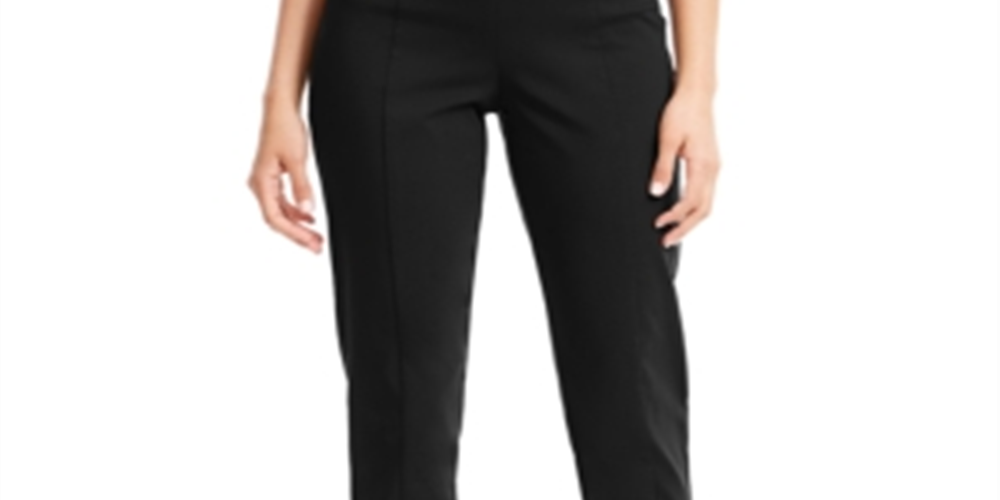Calça skinny feminina com cadarço e tornozelo JM Collection, preta, tamanho pequeno