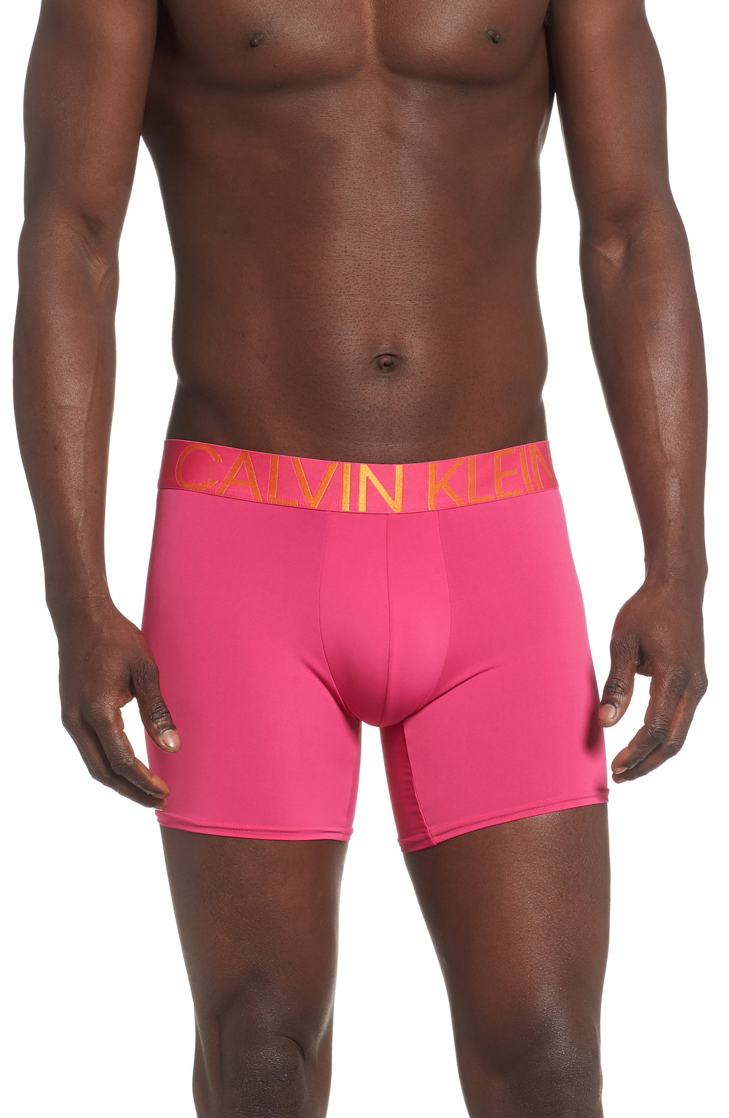 Cueca Boxer Calvin Klein Masculina Microfibra Logo Rosa Tamanho P