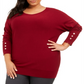 Suéter Dolman Feminino JM Collection Vinho Tamanho 0X