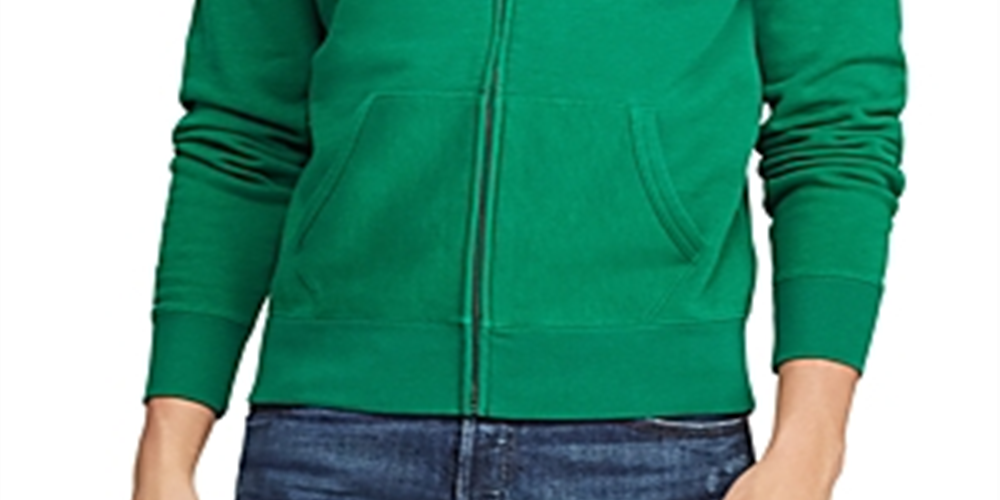 Polo Ralph Lauren Masculino Yale Patch Front Fleece Hoodie Verde Tamanho X-G