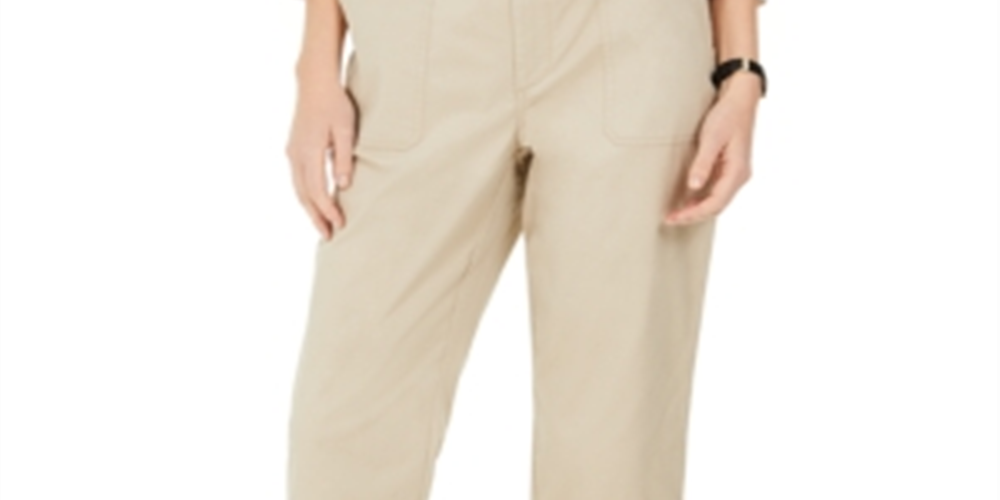 Calça curta de sarja feminina Charter Club, bege, tamanho 12