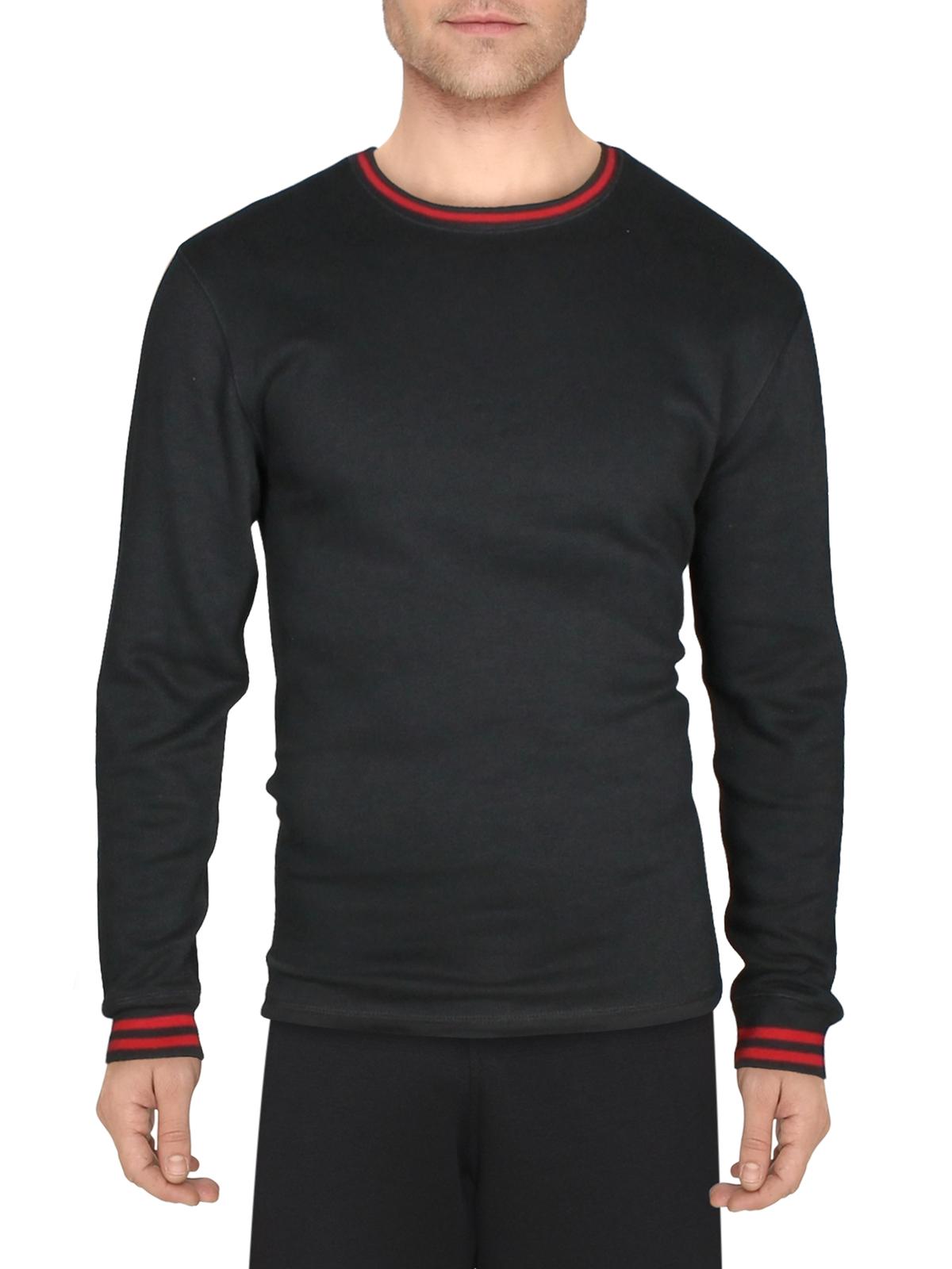 Camisa de pijama masculina Polo Ralph Lauren de lã escovada, preta, tamanho médio