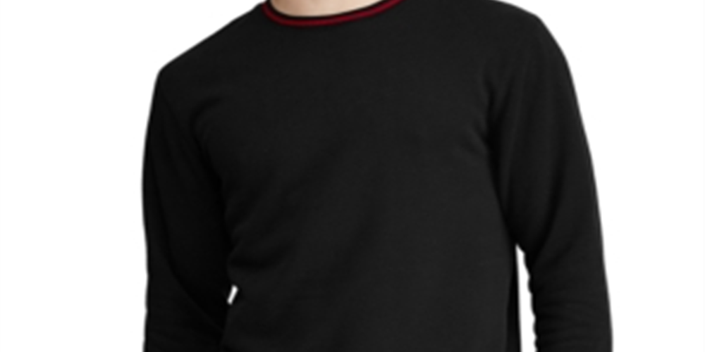 Camisa de pijama masculina Polo Ralph Lauren de lã escovada, preta, tamanho médio