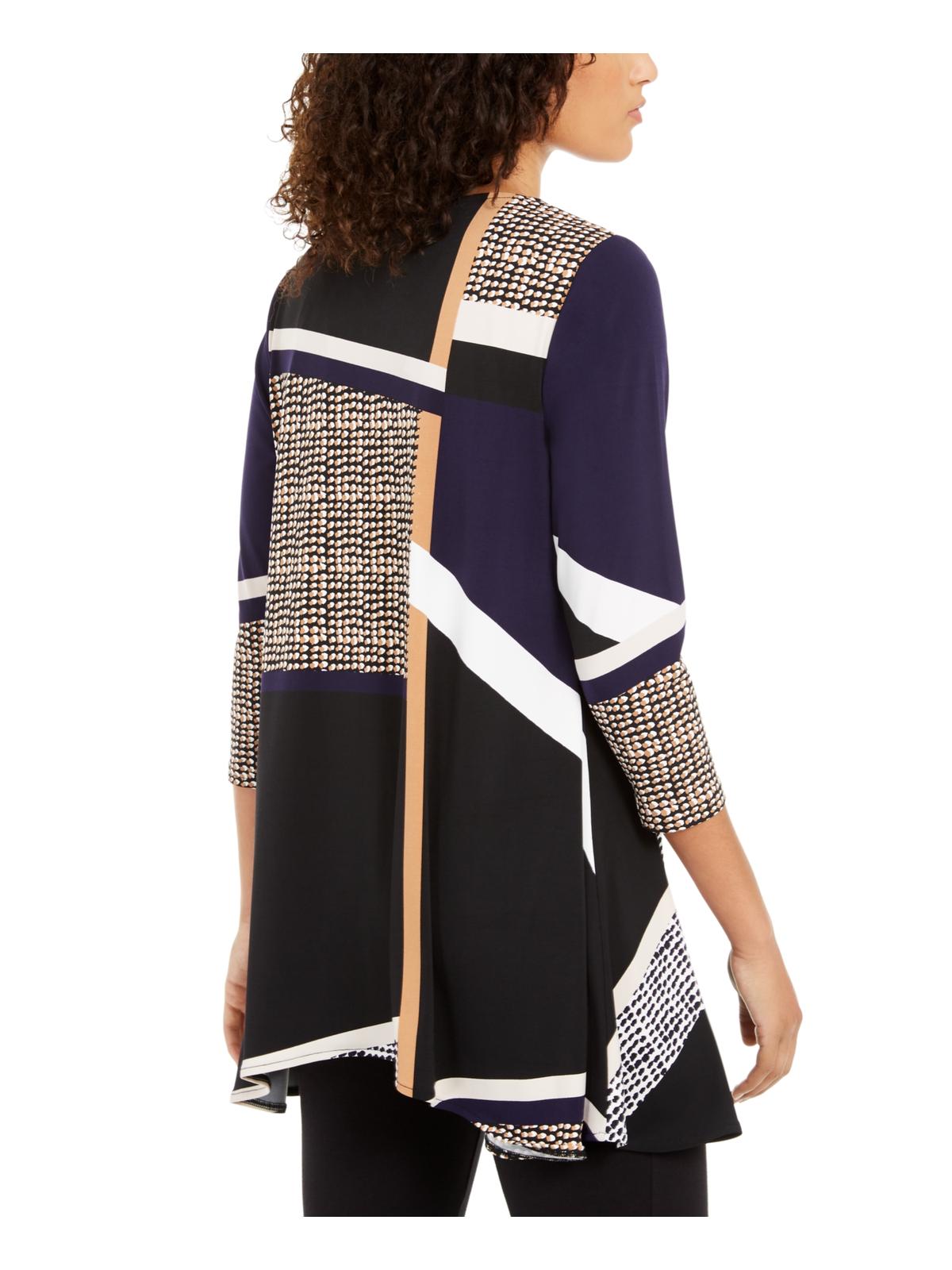 Túnica Alfani Feminina Estampada Alta Baixa Preta Tamanho X-Grande