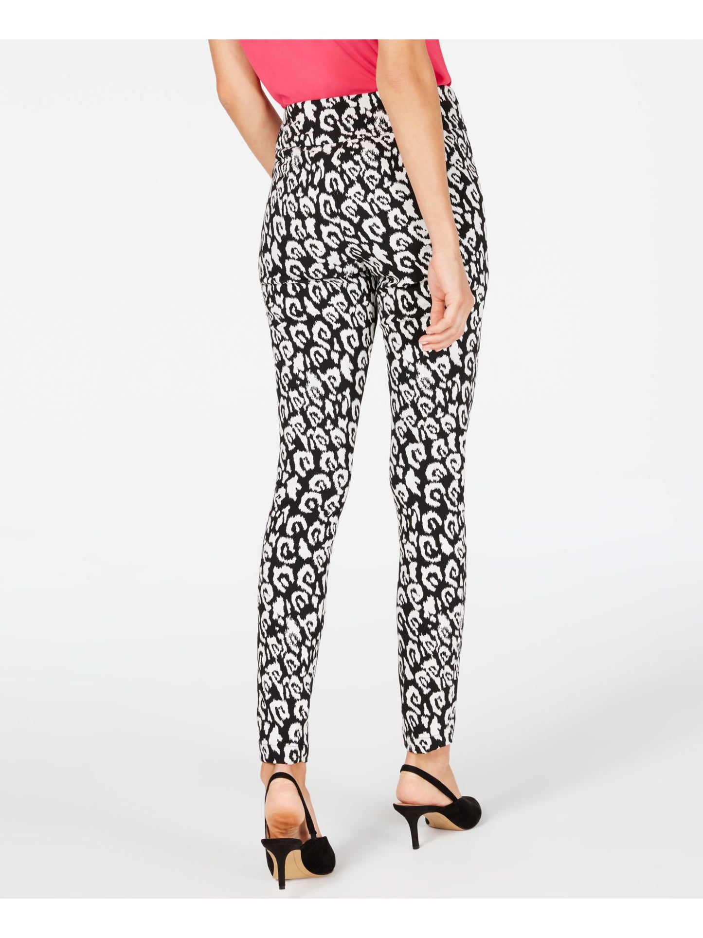 Calça skinny feminina com estampa de leopardo da INC International Concepts, preta, tamanho 8