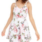 Vestido de coquetel floral mini feminino sem palavras, tamanho 3, branco