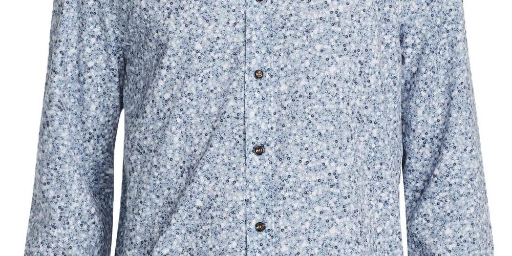 Camisa Masculina Tallia com Estampa de Lantejoulas e Botões para Performance, Cinza, Tamanho Médio