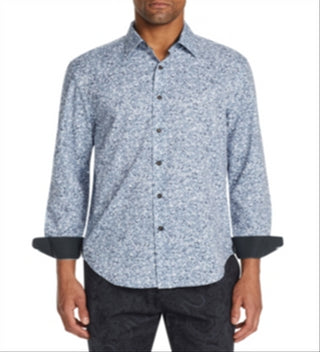 Camisa Masculina Tallia com Estampa de Lantejoulas e Botões para Performance, Cinza, Tamanho Médio