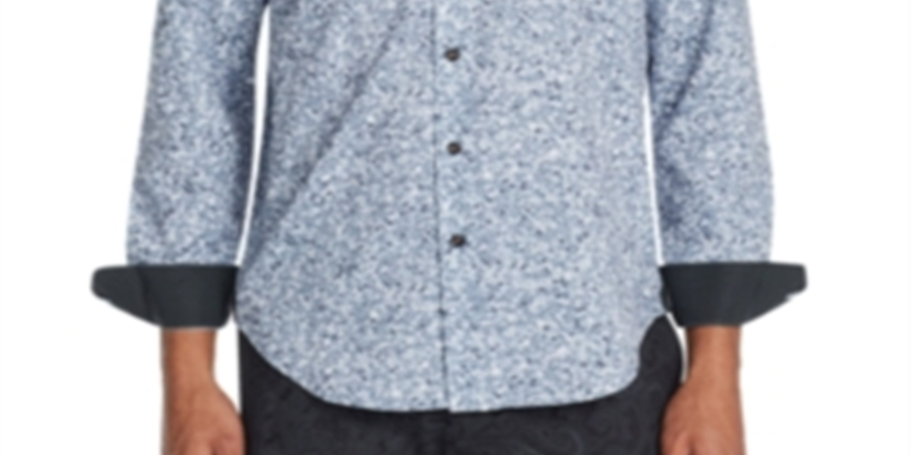 Camisa Masculina Tallia com Estampa de Lantejoulas e Botões para Performance, Cinza, Tamanho Médio