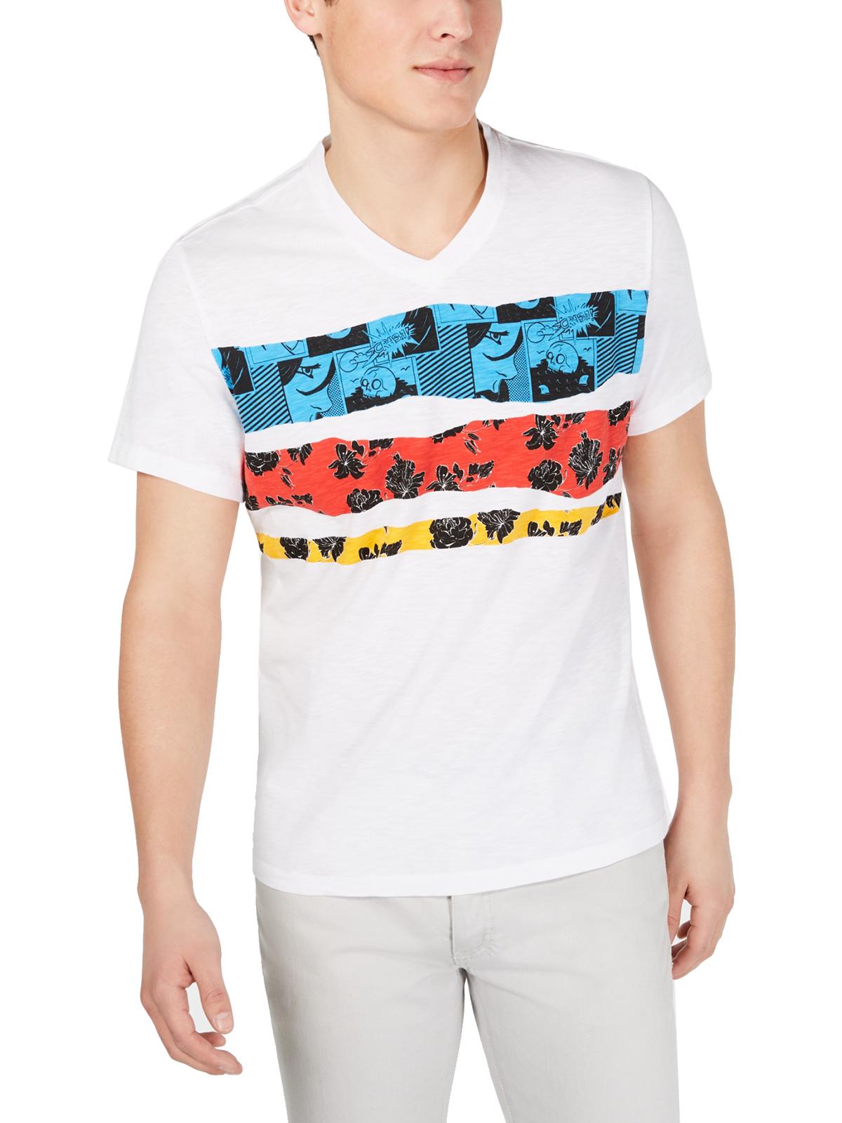 Camiseta gráfica masculina INC, branca, tamanho médio