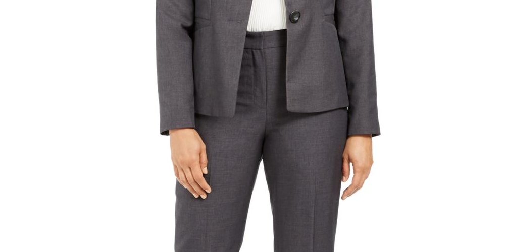 Le Suit Terno Feminino para Carreira e Negócios Cinza Tamanho 8