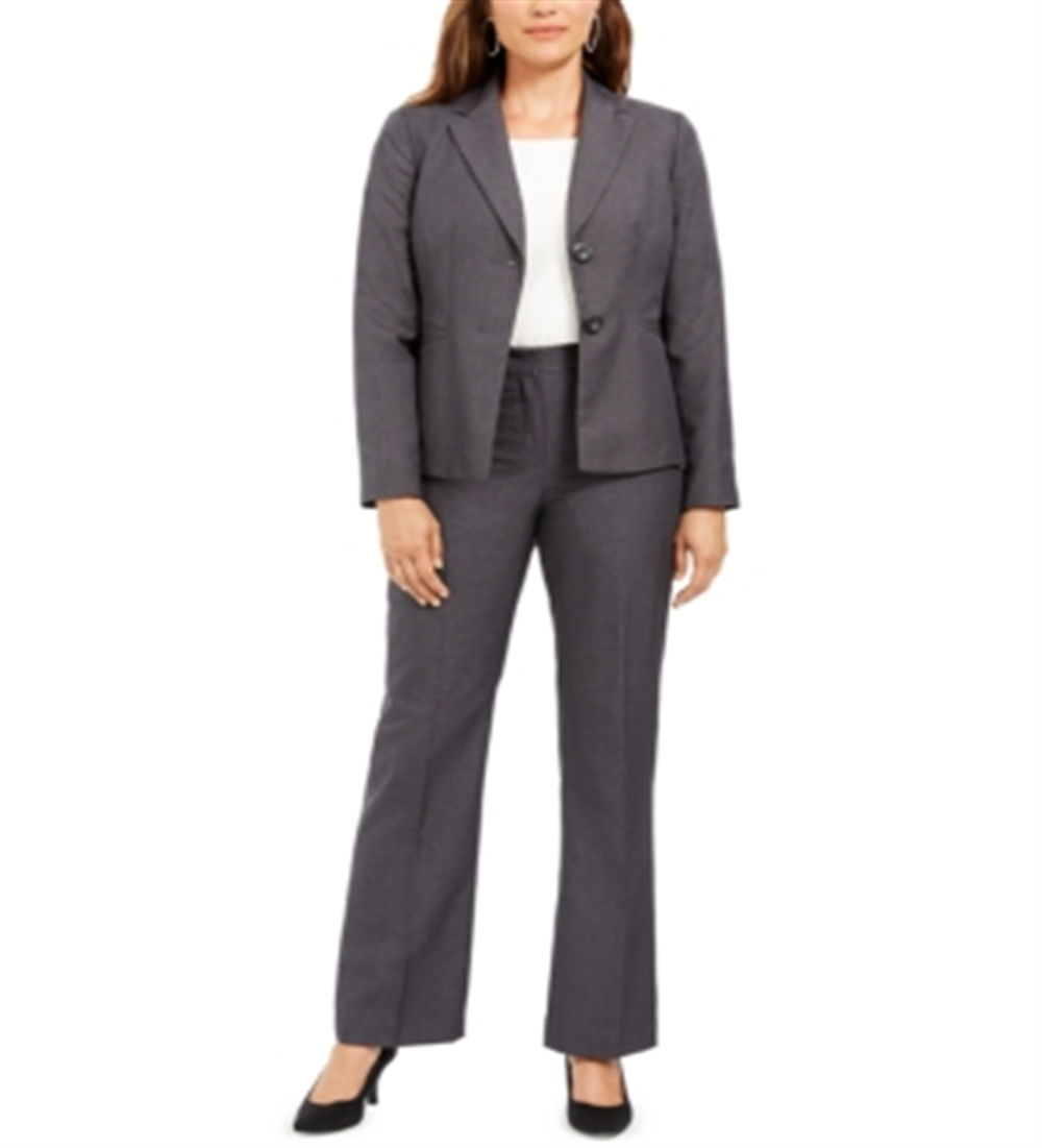 Le Suit Terno Feminino para Carreira e Negócios Cinza Tamanho 8