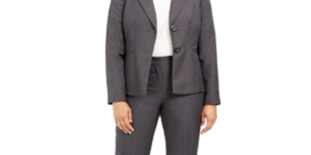 Le Suit Terno Feminino para Carreira e Negócios Cinza Tamanho 8