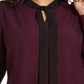 Blusa Calvin Klein Plus Size Feminina com Amarração no Pescoço Roxa Tamanho 3XL