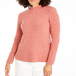 Suéter feminino Alfani com gola falsa e bouclé, rosa, tamanho extrapequeno