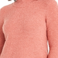 Suéter feminino Alfani com gola falsa e bouclé, rosa, tamanho extrapequeno