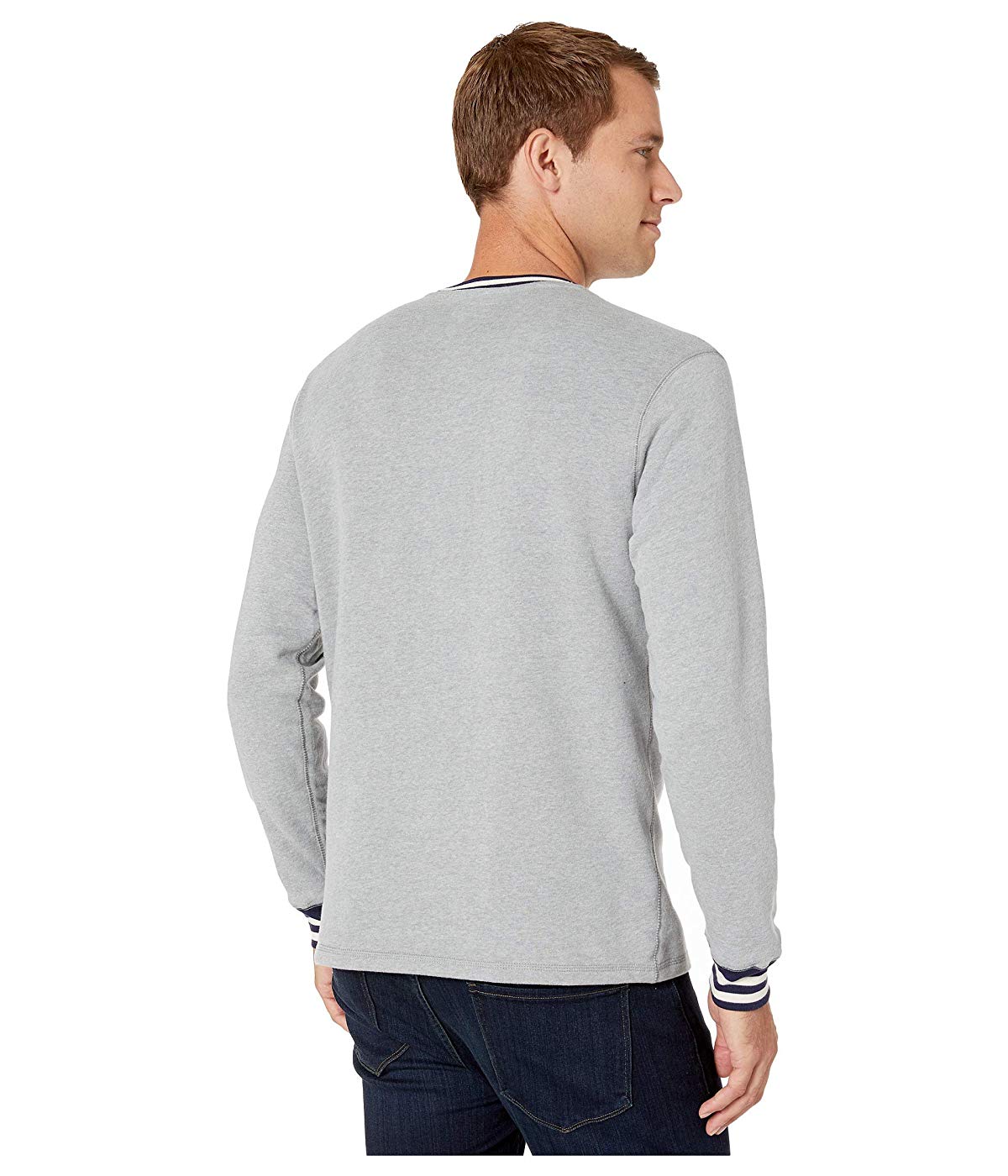 Camisa de pijama masculina Polo Ralph Lauren de lã escovada, cinza, tamanho pequeno