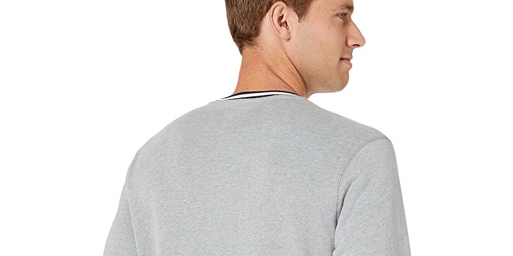 Camisa de pijama masculina Polo Ralph Lauren de lã escovada, cinza, tamanho pequeno