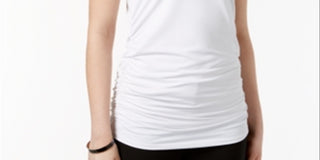 Blusa feminina Alfani sem mangas com decote em joia - branca, tamanho M