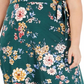 Vestido floral feminino BCX de manga curta e comprimento chá, tamanho XX-G, verde