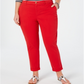 Calça Chino Tommy Hilfiger Plus Slim Cintura Alta Feminina Vermelha Tamanho 35