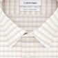 Camisa social masculina Calvin Klein Slim Fit com gola elástica e xadrez, laranja, tamanho 15,5 x 34 x 35
