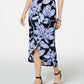 Saia envelope floral longa JM Collection feminina, preta, tamanho pequeno