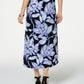 Saia envelope floral longa JM Collection feminina, preta, tamanho pequeno