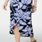 Saia envelope floral longa JM Collection feminina, preta, tamanho pequeno
