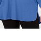 Blusa Calvin Klein Feminina Manga 3/4 Ombro Frio Gola Joia Hi Lo Azul Tamanho 3X