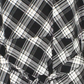 Vestido feminino Charter Club Plus, xadrez, decote em V, cintura marcada, preto, tamanho 2X