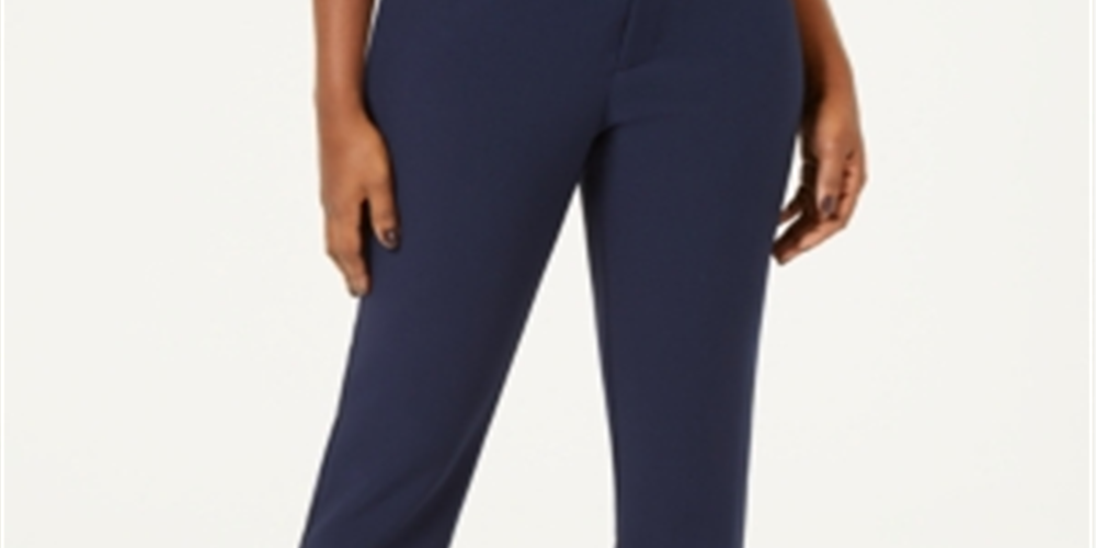 Calça feminina Charter Club Petite com perna reta, azul, tamanho 8 P