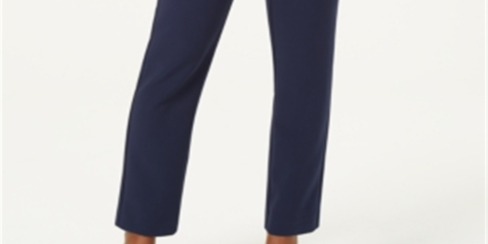 Calça feminina Charter Club Petite com perna reta, azul, tamanho 8 P