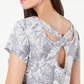 Blusa túnica feminina floral de manga curta Ideology, cinza, tamanho 2XL