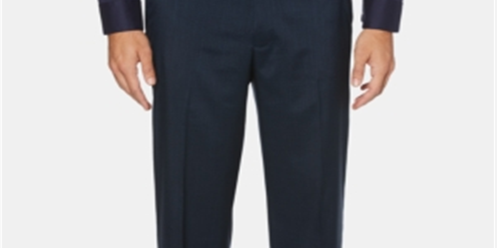 Calça social Perry Ellis Masculina Portfolio Classic-Fit Performance Stretch Crosshatch Preta Tamanho 36X34
