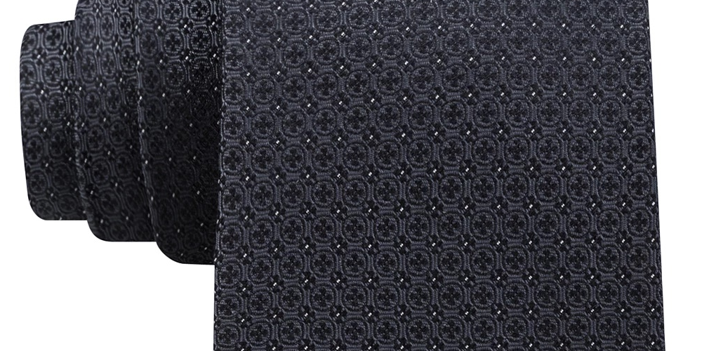 Gravata Calvin Klein Masculina Medalhão Filetto Azul Tamanho Regular