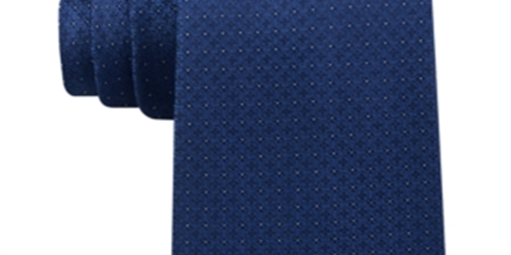Gravata Calvin Klein Masculina Medalhão Filetto Azul Tamanho Regular