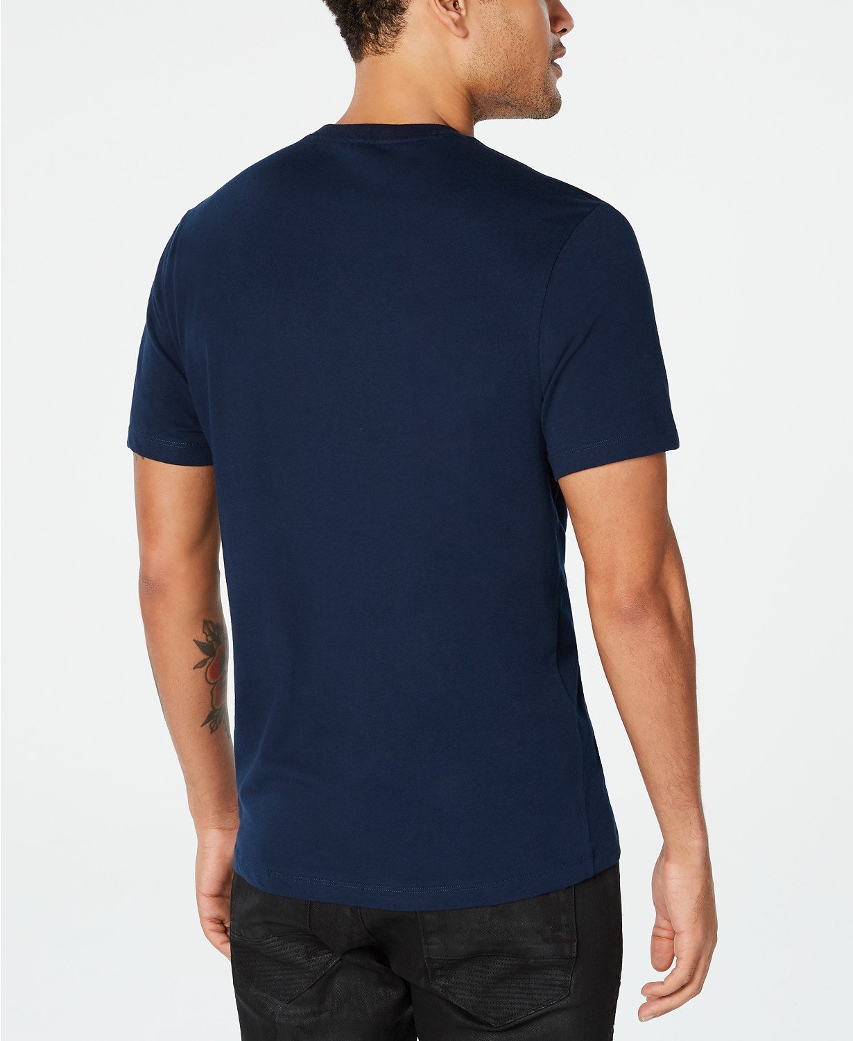 Camiseta masculina INC com caveira derretida e contas, azul, tamanho grande