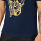 Camiseta masculina INC com caveira derretida e contas, azul, tamanho grande