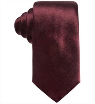 Gravata fina de cetim vinho ALFANI masculina, vermelha, tamanho único