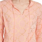 Blusa de linho com estampa de folha feminina Charter Club, laranja, tamanho X-S