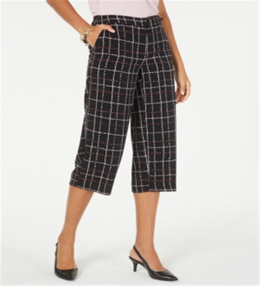 Calça cropped estampada feminina Adidas preta tamanho 12