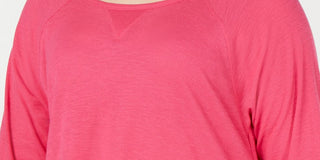 Blusa Calvin Klein Feminina Manga 3/4 Ombro Frio Gola Quadrada Hi Lo Roxa Tamanho 3X